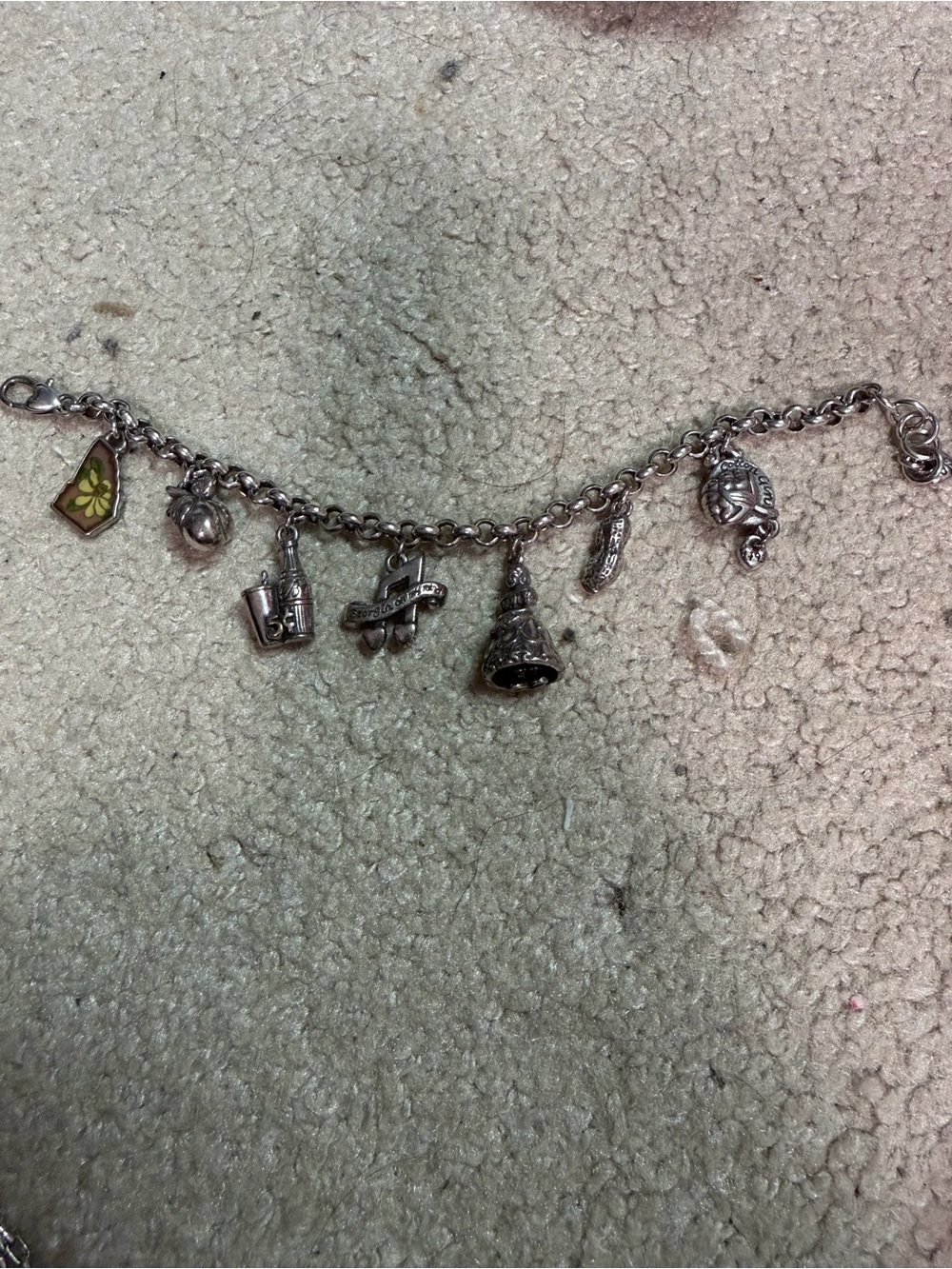 Women’s Retired Brighton Georgia State Limited Ed Sterling Silver Charm Bracelet